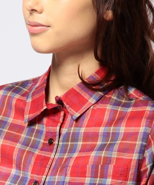 Another Edition(アナザーエディション)の「AE CHK REG SHT(シャツ/ブラウス・レディース・レッド/ネイビー・フリー)」の6枚目の写真