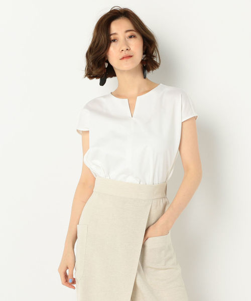 NOLLEY’S(ノーリーズ)の「モクロディ裾ギャザープルオーバーカットソー(Tシャツ/カットソー・レディース・ブラック/キャメル/ホワイト/グリーン・38)」の2枚目の写真