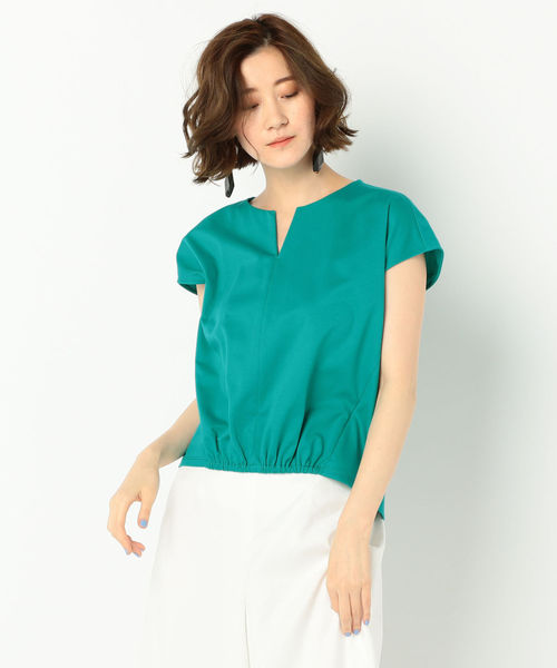 NOLLEY’S(ノーリーズ)の「モクロディ裾ギャザープルオーバーカットソー(Tシャツ/カットソー・レディース・ブラック/キャメル/ホワイト/グリーン・38)」の3枚目の写真