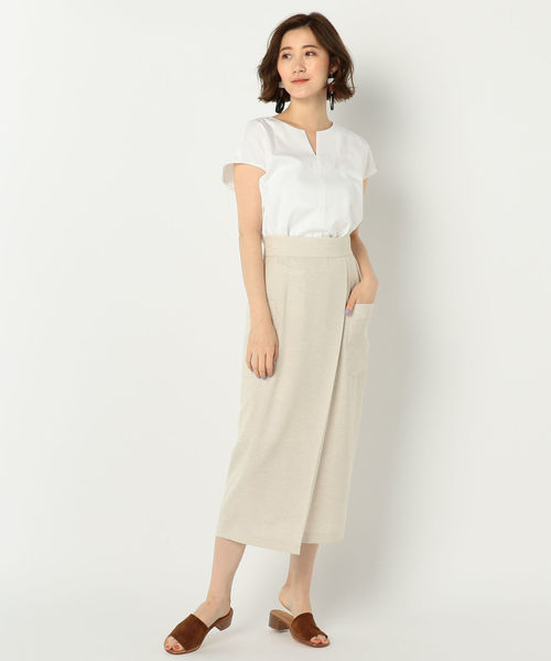 NOLLEY’S(ノーリーズ)の「モクロディ裾ギャザープルオーバーカットソー(Tシャツ/カットソー・レディース・ブラック/キャメル/ホワイト/グリーン・38)」の13枚目の写真
