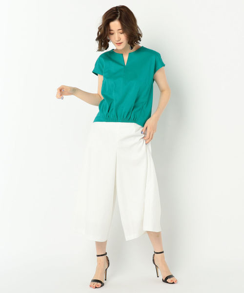 NOLLEY’S(ノーリーズ)の「モクロディ裾ギャザープルオーバーカットソー(Tシャツ/カットソー・レディース・ブラック/キャメル/ホワイト/グリーン・38)」の12枚目の写真