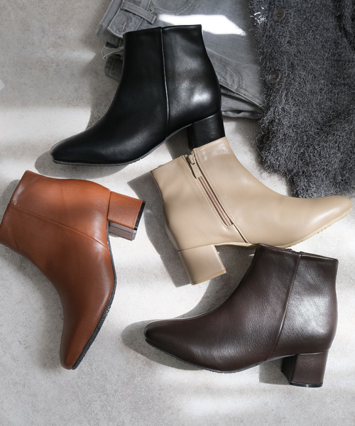 AmiAmi(アミアミ)の「【2024AW新改良!】スクエアトゥショートブーツ(ブーツ・レディース・ブラック/ブラウン/ダークブラウン/グレー/ブラック系その他/キャメル/ベージュ/ブラック系その他2/グレイッシュベージュ・LL/S/M/L)」の3枚目の写真