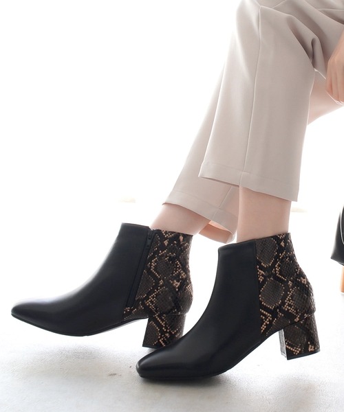 AmiAmi(アミアミ)の「【2024AW新改良!】スクエアトゥショートブーツ(ブーツ・レディース・ブラック/ブラウン/ダークブラウン/グレー/ブラック系その他/キャメル/ベージュ/ブラック系その他2/グレイッシュベージュ・LL/S/M/L)」の4枚目の写真