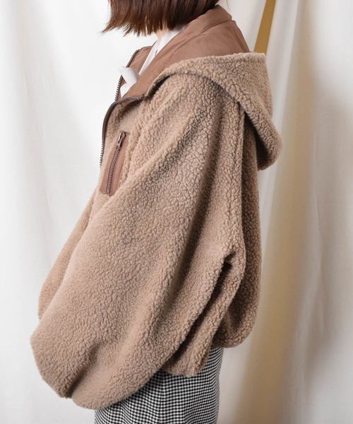 PairPair（ペアペア）の「フード付袖ボリュームボアブルゾン（ブルゾン・レディース・ベージュ/ライトベージュ/モカ・FREE）」の17枚目の写真