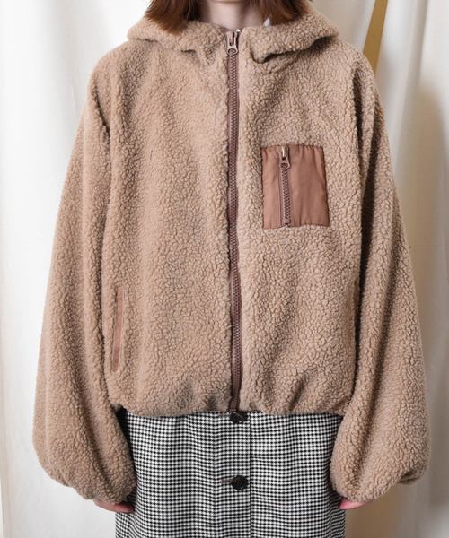 PairPair（ペアペア）の「フード付袖ボリュームボアブルゾン（ブルゾン・レディース・ベージュ/ライトベージュ/モカ・FREE）」の19枚目の写真