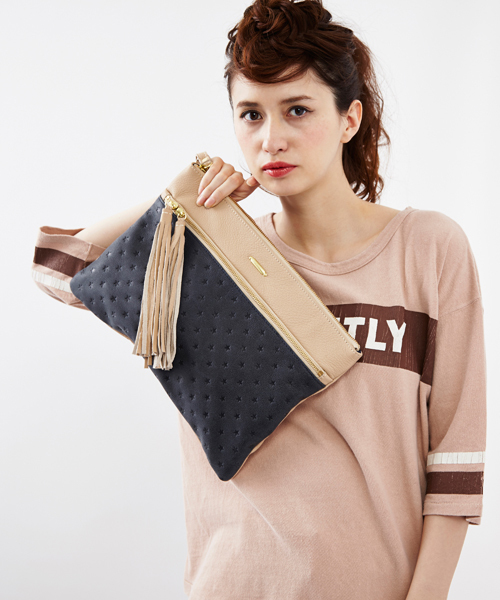 Another Edition（アナザーエディション）の「AE×BeaureTSL CLT（クラッチバッグ・レディース・ネイビー/ライトピンク・ﾌﾘ-）」の8枚目の写真