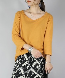 【日本製】シンプルカラー7分袖ロングカットソー