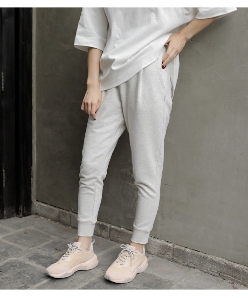 KANGOL(カンゴール)の「【KANGOL EXTRA COMFORT(カンゴール エクストラ コンフォート)】リブジョガーパンツ(パンツ)」|アイボリー