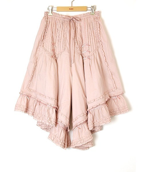 PINK HOUSE（ピンクハウス）の「レイヤード風フリルワイドパンツ 