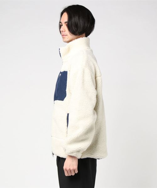 WEGO（ウィゴー）の「WEGO/ボアスタンドブルゾン（ブルゾン・メンズ・ホワイト/ベージュ/カーキ・MEDIUM/LARGE）」の4枚目の写真