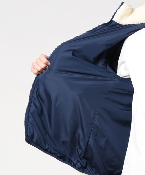 WEGO（ウィゴー）の「WEGO/ボアスタンドブルゾン（ブルゾン・メンズ・ホワイト/ベージュ/カーキ・MEDIUM/LARGE）」の6枚目の写真