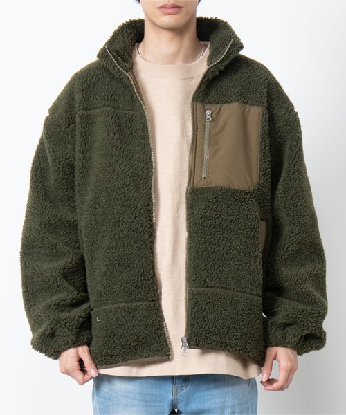 WEGO（ウィゴー）の「WEGO/ボアスタンドブルゾン（ブルゾン・メンズ・ホワイト/ベージュ/カーキ・MEDIUM/LARGE）」の10枚目の写真