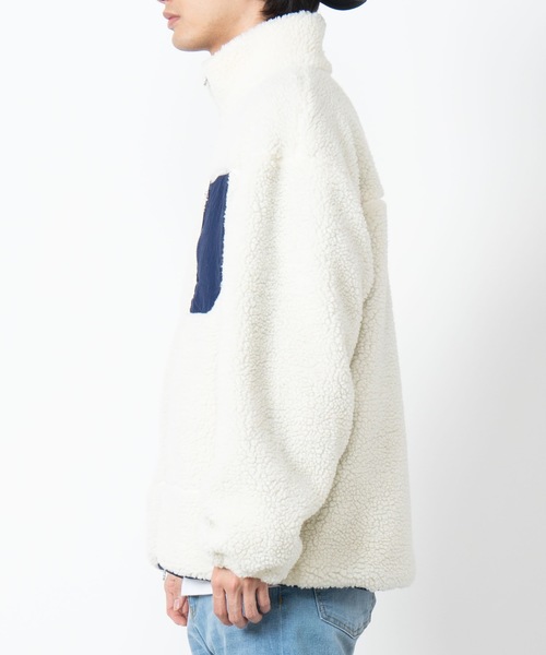 WEGO（ウィゴー）の「WEGO/ボアスタンドブルゾン（ブルゾン・メンズ・ホワイト/ベージュ/カーキ・MEDIUM/LARGE）」の8枚目の写真