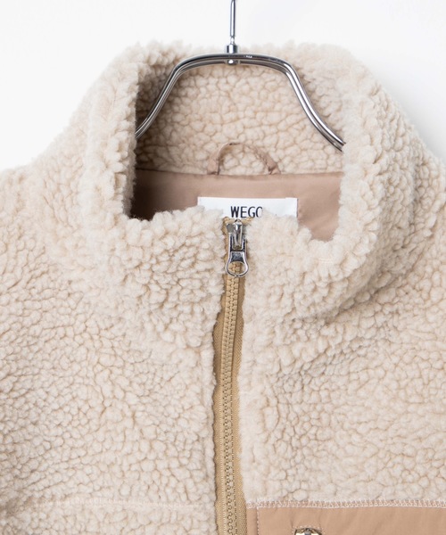 WEGO（ウィゴー）の「WEGO/ボアスタンドブルゾン（ブルゾン・メンズ・ホワイト/ベージュ/カーキ・MEDIUM/LARGE）」の14枚目の写真