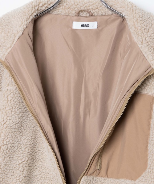 WEGO（ウィゴー）の「WEGO/ボアスタンドブルゾン（ブルゾン・メンズ・ホワイト/ベージュ/カーキ・MEDIUM/LARGE）」の13枚目の写真