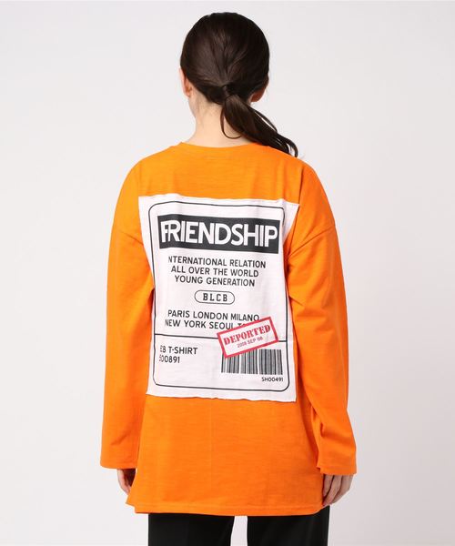DING（ディング）の「DING/FRIENDSHIPビッグシルエットロンT（Tシャツ/カットソー・レディース・オレンジ/ブラック・FREE）」の17枚目の写真