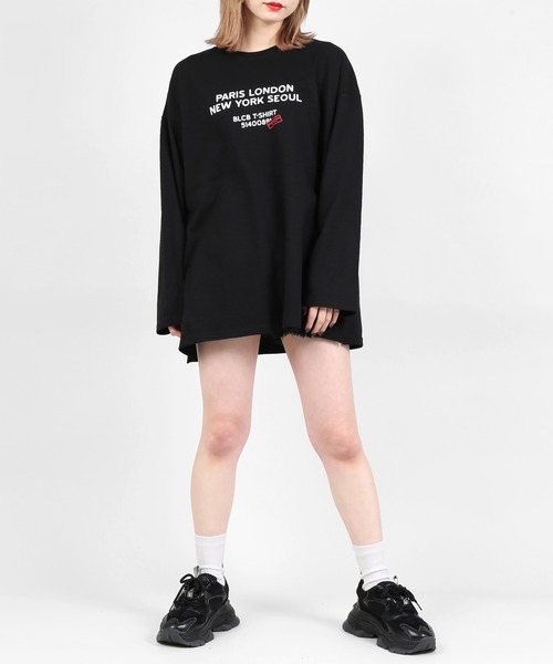 DING（ディング）の「DING/FRIENDSHIPビッグシルエットロンT（Tシャツ/カットソー・レディース・オレンジ/ブラック・FREE）」の15枚目の写真