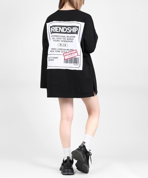 DING（ディング）の「DING/FRIENDSHIPビッグシルエットロンT（Tシャツ/カットソー・レディース・オレンジ/ブラック・FREE）」の18枚目の写真