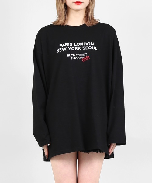 DING（ディング）の「DING/FRIENDSHIPビッグシルエットロンT（Tシャツ/カットソー・レディース・オレンジ/ブラック・FREE）」の9枚目の写真