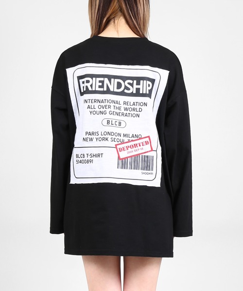 DING（ディング）の「DING/FRIENDSHIPビッグシルエットロンT（Tシャツ/カットソー・レディース・オレンジ/ブラック・FREE）」の11枚目の写真