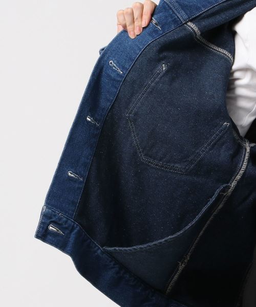 fredy repit(フレディレピ)の「ミディ丈デニムジャケット(デニムジャケット・レディース・ブルー/アイボリー・38)」の3枚目の写真