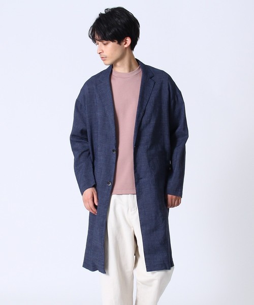 セール Tk Takeo Kikuchi ティーケータケオキクチ のファッション Linen Comfort リネンチェスターコート チェスターコート Tk Takeo