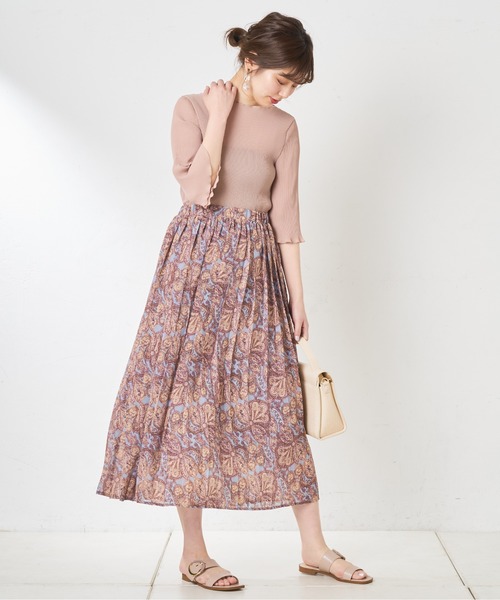 natural couture（ナチュラルクチュール）の「細プリーツメロー6分袖ブラウス（シャツ/ブラウス・レディース・ブラック/ベージュ/オフホワイト/サックスブルー・FREE）」の11枚目の写真