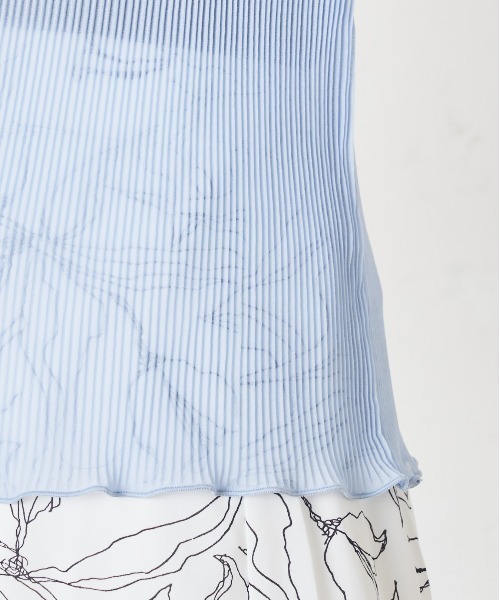 natural couture（ナチュラルクチュール）の「細プリーツメロー6分袖ブラウス（シャツ/ブラウス・レディース・ブラック/ベージュ/オフホワイト/サックスブルー・FREE）」の22枚目の写真