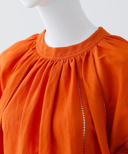 MILKFED.（ミルクフェド）の「GATHERED NECK DRESS（ワンピース・レディース・オレンジ/ブラウン/ブラック・ONE SIZE）」の10枚目の写真