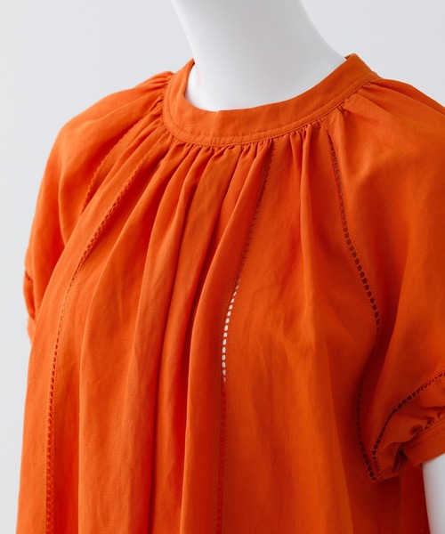 MILKFED.（ミルクフェド）の「GATHERED NECK DRESS（ワンピース・レディース・オレンジ/ブラウン/ブラック・ONE SIZE）」の9枚目の写真