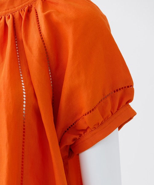 MILKFED.（ミルクフェド）の「GATHERED NECK DRESS（ワンピース・レディース・オレンジ/ブラウン/ブラック・ONE SIZE）」の6枚目の写真