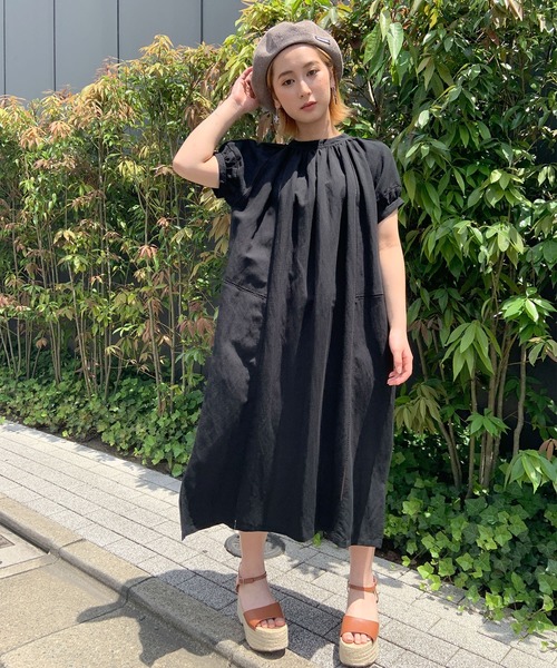 MILKFED.（ミルクフェド）の「GATHERED NECK DRESS（ワンピース・レディース・オレンジ/ブラウン/ブラック・ONE SIZE）」の12枚目の写真