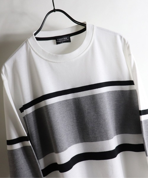 Confirm(コンファーム)の「Confirm / コンファーム 代わり編みマルチロンT(Tシャツ/カットソー・メンズ・ベージュ/ネイビー/グレー/ワイン・M/L)」の9枚目の写真