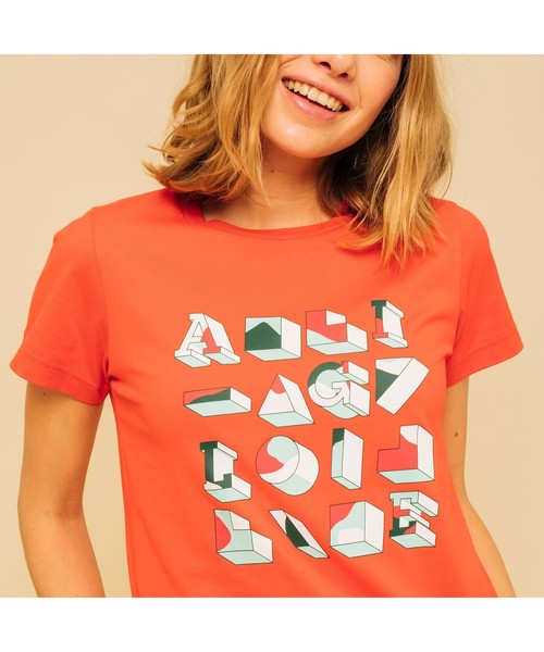 AIGLE(エーグル)の「吸水速乾 エーグル グラフィックTシャツ CAR(Tシャツ/カットソー・レディース・レッド/ダークブルー・S/M/L)」の11枚目の写真