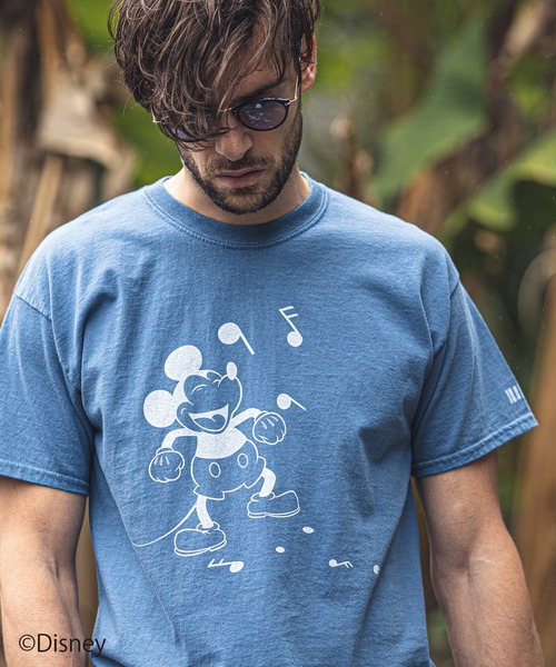 felkod(フィルコッド)の「mt6733-Sound Mickey Print Tee(Tシャツ/カットソー・メンズ・インディゴブルー/ブラック/ホワイト・S/M/L)」の1枚目の写真