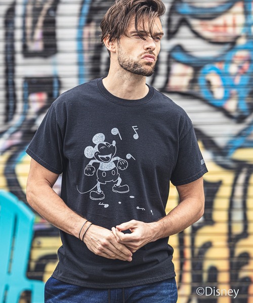 felkod(フィルコッド)の「mt6733-Sound Mickey Print Tee(Tシャツ/カットソー・メンズ・インディゴブルー/ブラック/ホワイト・S/M/L)」の3枚目の写真