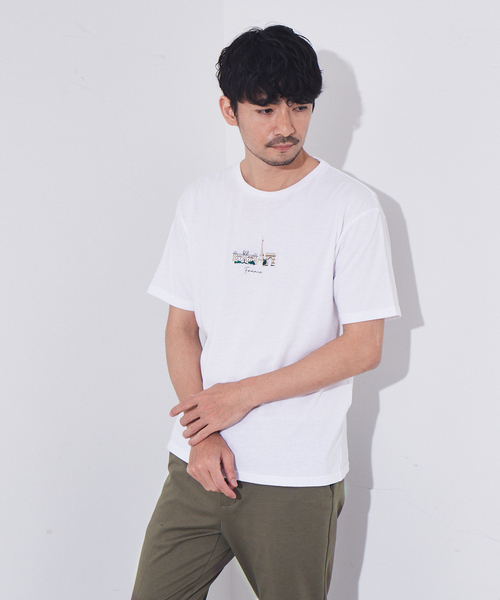 ABAHOUSE GRAY(アバハウスグレイ)の「【展開店舗限定】CITYカラー刺繍 半袖Tシャツ(Tシャツ/カットソー・メンズ・ホワイト系その他/ホワイト系その他2/ホワイト系その他3・46/48)」の1枚目の写真
