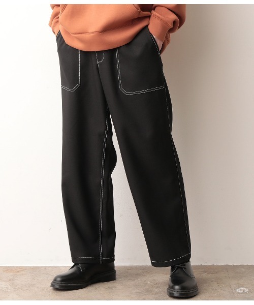 JUNRED（ジュンレッド）の「【セットアップ可能】ラスターツイルベイカーパンツ（その他パンツ・メンズ・ブラック/ダークブラウン・S/M/L）」の2枚目の写真