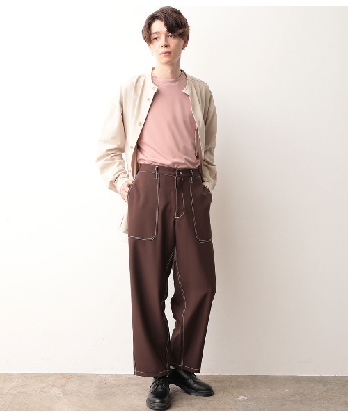 JUNRED（ジュンレッド）の「【セットアップ可能】ラスターツイルベイカーパンツ（その他パンツ・メンズ・ブラック/ダークブラウン・S/M/L）」の3枚目の写真