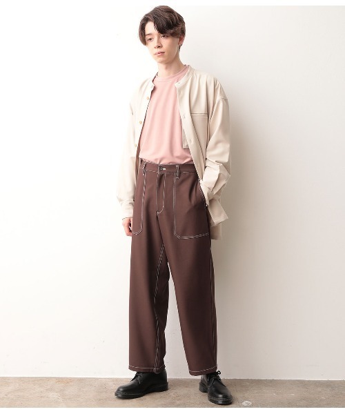 JUNRED（ジュンレッド）の「【セットアップ可能】ラスターツイルベイカーパンツ（その他パンツ・メンズ・ブラック/ダークブラウン・S/M/L）」の4枚目の写真