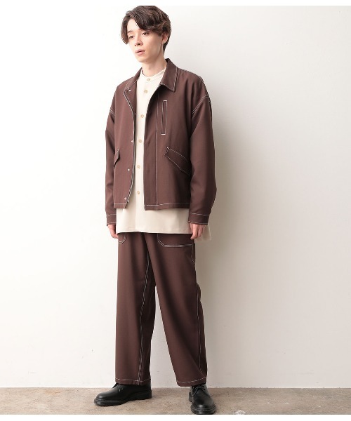 JUNRED（ジュンレッド）の「【セットアップ可能】ラスターツイルベイカーパンツ（その他パンツ・メンズ・ブラック/ダークブラウン・S/M/L）」の7枚目の写真