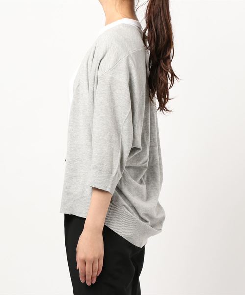 AMERICAN HOLIC（アメリカンホリック）の「ドルマン5分袖ニットカーディガン/5S 〇＊（カーディガン/ボレロ・レディース・ブラック/ブラウン/グレー系その他/マスタード/ネイビー/ホワイト系その他・FREE）」の8枚目の写真