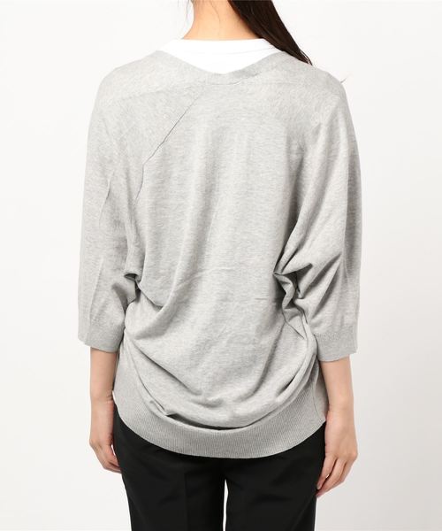 AMERICAN HOLIC（アメリカンホリック）の「ドルマン5分袖ニットカーディガン/5S 〇＊（カーディガン/ボレロ・レディース・ブラック/ブラウン/グレー系その他/マスタード/ネイビー/ホワイト系その他・FREE）」の7枚目の写真