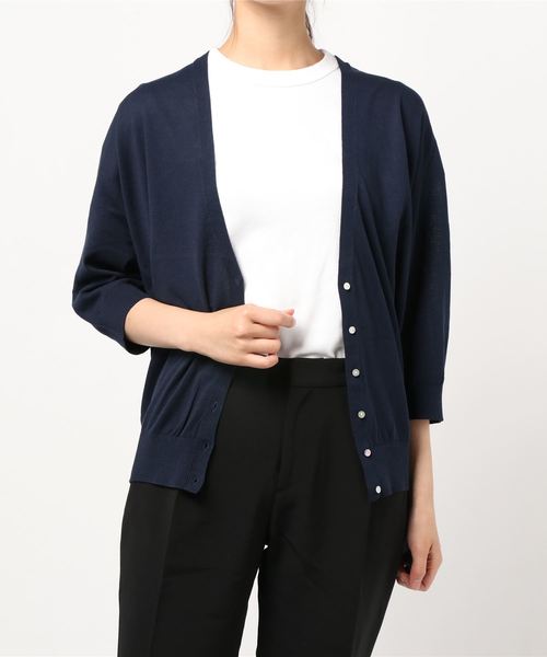 AMERICAN HOLIC（アメリカンホリック）の「ドルマン5分袖ニットカーディガン/5S 〇＊（カーディガン/ボレロ・レディース・ブラック/ブラウン/グレー系その他/マスタード/ネイビー/ホワイト系その他・FREE）」の11枚目の写真