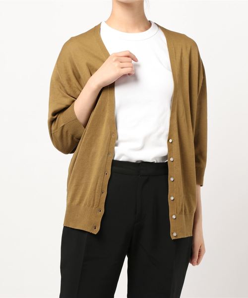 AMERICAN HOLIC（アメリカンホリック）の「ドルマン5分袖ニットカーディガン/5S 〇＊（カーディガン/ボレロ・レディース・ブラック/ブラウン/グレー系その他/マスタード/ネイビー/ホワイト系その他・FREE）」の12枚目の写真