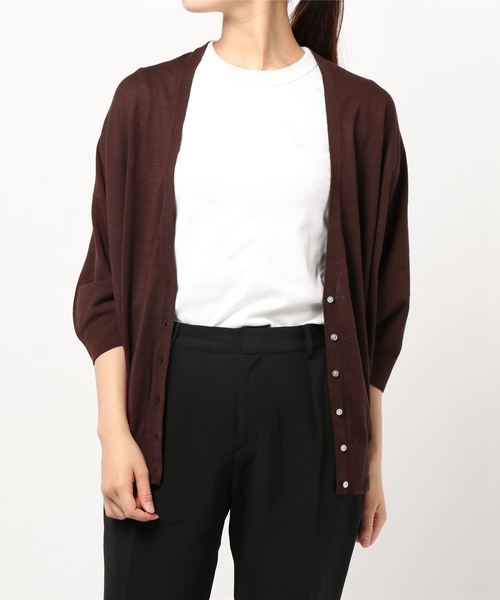 AMERICAN HOLIC（アメリカンホリック）の「ドルマン5分袖ニットカーディガン/5S 〇＊（カーディガン/ボレロ・レディース・ブラック/ブラウン/グレー系その他/マスタード/ネイビー/ホワイト系その他・FREE）」の10枚目の写真