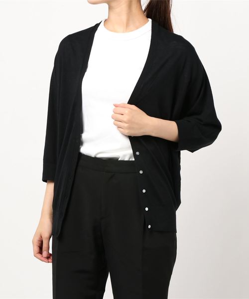 AMERICAN HOLIC（アメリカンホリック）の「ドルマン5分袖ニットカーディガン/5S 〇＊（カーディガン/ボレロ・レディース・ブラック/ブラウン/グレー系その他/マスタード/ネイビー/ホワイト系その他・FREE）」の9枚目の写真