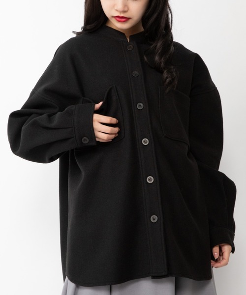 Mysa&Liina（ミーサリーナ）の「バンドカラーCPOジャケット（その他アウター・レディース・ブラウン/ミント/アイボリー/ブラック/グリーン・M）」の3枚目の写真