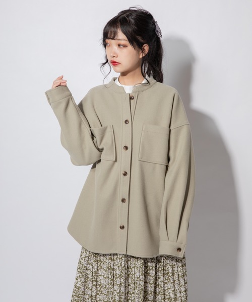 Mysa&Liina（ミーサリーナ）の「バンドカラーCPOジャケット（その他アウター・レディース・ブラウン/ミント/アイボリー/ブラック/グリーン・M）」の9枚目の写真