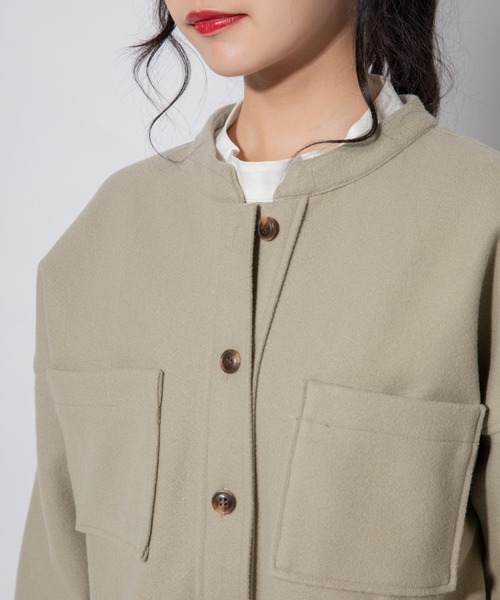 Mysa&Liina（ミーサリーナ）の「バンドカラーCPOジャケット（その他アウター・レディース・ブラウン/ミント/アイボリー/ブラック/グリーン・M）」の10枚目の写真